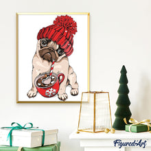 Laden Sie das Bild in den Galerie-Viewer, Malen nach Zahlen für Erwachsene | Hund und Tasse | Figured'Art