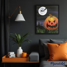 Laden Sie das Bild in den Galerie-Viewer, Malen nach Zahlen für Erwachsene | Halloween böser Kürbis | Figured'Art