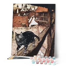 Laden Sie das Bild in den Galerie-Viewer, Malen nach Zahlen für Erwachsene | Katze auf der Leiste | Figured'Art