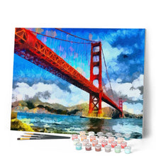 Laden Sie das Bild in den Galerie-Viewer, Malen nach Zahlen für Erwachsene | San Francisco Brücke | Figured'Art