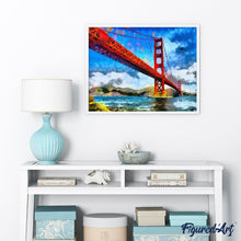 Laden Sie das Bild in den Galerie-Viewer, Malen nach Zahlen für Erwachsene | San Francisco Brücke | Figured'Art