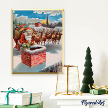 Laden Sie das Bild in den Galerie-Viewer, Malen nach Zahlen für Erwachsene | Weihnachtsmann im Kamin | Figured'Art