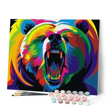 Laden Sie das Bild in den Galerie-Viewer, Malen nach Zahlen für Erwachsene | Grizzlybär Pop Art | Figured'Art