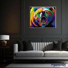 Laden Sie das Bild in den Galerie-Viewer, Malen nach Zahlen für Erwachsene | Grizzlybär Pop Art | Figured'Art