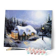 Laden Sie das Bild in den Galerie-Viewer, Malen nach Zahlen für Erwachsene | Kleines Haus im Winter | Figured'Art