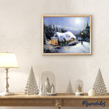 Laden Sie das Bild in den Galerie-Viewer, Malen nach Zahlen für Erwachsene | Kleines Haus im Winter | Figured'Art