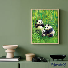 Laden Sie das Bild in den Galerie-Viewer, Malen nach Zahlen für Erwachsene | Pandafamilie | Figured'Art