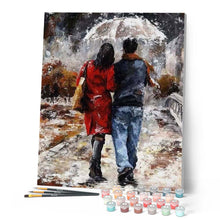 Laden Sie das Bild in den Galerie-Viewer, Malen nach Zahlen für Erwachsene | Paar und Regenschirm | Figured'Art