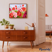 Laden Sie das Bild in den Galerie-Viewer, Malen nach Zahlen für Erwachsene | Rote Blumen 2 | Figured'Art