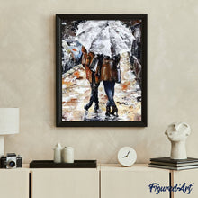 Laden Sie das Bild in den Galerie-Viewer, Malen nach Zahlen für Erwachsene | Paar unter einem Regenschirm | Figured'Art