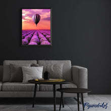 Laden Sie das Bild in den Galerie-Viewer, Malen nach Zahlen für Erwachsene | Luftballon und Lavendelfeld | Figured'Art