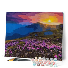 Laden Sie das Bild in den Galerie-Viewer, Malen nach Zahlen für Erwachsene | Sonnenuntergang in den Bergen | Figured'Art