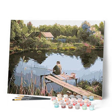 Laden Sie das Bild in den Galerie-Viewer, Malen nach Zahlen für Erwachsene | Fischer auf dem Fluss | Figured'Art