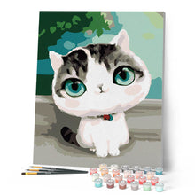 Laden Sie das Bild in den Galerie-Viewer, Malen nach Zahlen für Erwachsene | Katze mit blauen Augen | Figured'Art