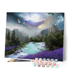 Laden Sie das Bild in den Galerie-Viewer, Malen nach Zahlen für Erwachsene | Fluss und Mond | Figured'Art