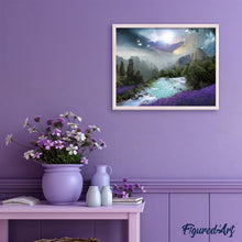 Laden Sie das Bild in den Galerie-Viewer, Malen nach Zahlen für Erwachsene | Fluss und Mond | Figured'Art