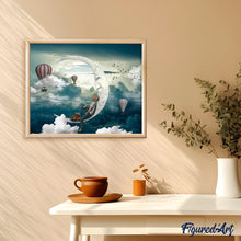 Laden Sie das Bild in den Galerie-Viewer, Malen nach Zahlen für Erwachsene | Mond und Luftballons | Figured'Art