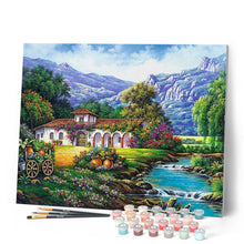 Laden Sie das Bild in den Galerie-Viewer, Malen nach Zahlen für Erwachsene | Ruhiges Haus am Fluss | Figured'Art