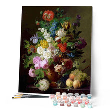 Laden Sie das Bild in den Galerie-Viewer, Malen nach Zahlen für Erwachsene | Vase de Fleurs Raisins et Pêches – Jan Frans van Dael | Figured'Art