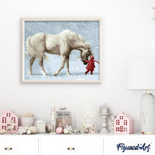 Laden Sie das Bild in den Galerie-Viewer, Malen nach Zahlen für Erwachsene | Pferd im Schnee | Figured'Art