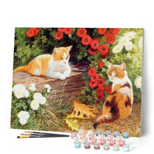 Laden Sie das Bild in den Galerie-Viewer, Malen nach Zahlen für Erwachsene | Blumen und Kätzchen | Figured'Art