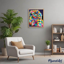 Laden Sie das Bild in den Galerie-Viewer, Malen nach Zahlen für Erwachsene | Löwe Pop Art 2 | Figured'Art