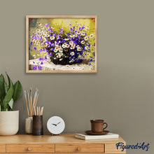 Laden Sie das Bild in den Galerie-Viewer, Malen nach Zahlen für Erwachsene | Gänseblümchen und lila Blumen | Figured'Art
