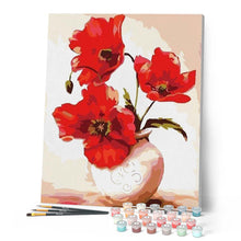 Laden Sie das Bild in den Galerie-Viewer, Malen nach Zahlen für Erwachsene | Schöne rote Mohnblumen | Figured'Art