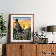 Laden Sie das Bild in den Galerie-Viewer, Malen nach Zahlen für Erwachsene | Adler bei Sonnenaufgang | Figured'Art