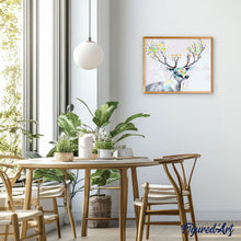 Laden Sie das Bild in den Galerie-Viewer, Malen nach Zahlen für Erwachsene | Hirsch mit farbigem Holz | Figured'Art