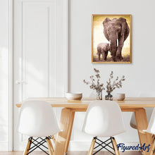 Laden Sie das Bild in den Galerie-Viewer, Malen nach Zahlen für Erwachsene | Elefant und ihr Kalb | Figured'Art