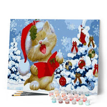 Laden Sie das Bild in den Galerie-Viewer, Malen nach Zahlen Erwachsene Weihnachtskatze Figured'Art