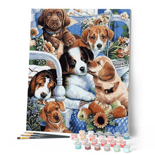 Laden Sie das Bild in den Galerie-Viewer, Malen nach Zahlen für Erwachsene | Kleine ruhige Hunde | Figured'Art