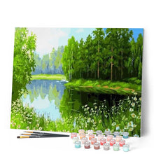Laden Sie das Bild in den Galerie-Viewer, Malen nach Zahlen für Erwachsene | Im Wasser spiegelnde Bäume 2 | Figured'Art