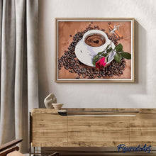 Laden Sie das Bild in den Galerie-Viewer, Malen nach Zahlen für Erwachsene | Kaffee und Rose | Figured'Art