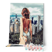 Laden Sie das Bild in den Galerie-Viewer, Malen nach Zahlen für Erwachsene | Romantischer Spaziergang Hügel Hong Kong | Figured'Art