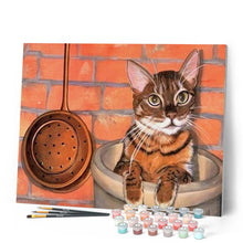 Laden Sie das Bild in den Galerie-Viewer, Malen nach Zahlen für Erwachsene | Katze versteckt in der Küche | Figured'Art