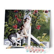 Laden Sie das Bild in den Galerie-Viewer, Malen nach Zahlen für Erwachsene | Katzen und Kolibri | Figured'Art