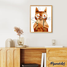 Laden Sie das Bild in den Galerie-Viewer, Malen nach Zahlen für Erwachsene | Katze und die Gänseblümchen | Figured'Art