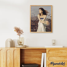 Laden Sie das Bild in den Galerie-Viewer, Malen nach Zahlen für Erwachsene | Frau auf Felsen am Strand | Figured'Art