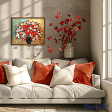 Laden Sie das Bild in den Galerie-Viewer, Malen nach Zahlen für Erwachsene | Blumen in rot, weiss und blau | Figured'Art