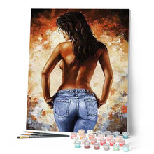 Laden Sie das Bild in den Galerie-Viewer, Malen nach Zahlen für Erwachsene | In Jeans von hinten | Figured'Art
