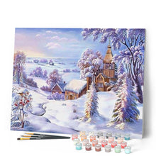 Laden Sie das Bild in den Galerie-Viewer, Malen nach Zahlen für Erwachsene | Dorf im Winter | Figured'Art