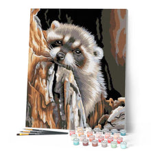 Laden Sie das Bild in den Galerie-Viewer, Malen nach Zahlen für Erwachsene | Kleiner Waschbär | Figured'Art