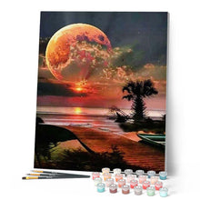 Laden Sie das Bild in den Galerie-Viewer, Malen nach Zahlen für Erwachsene | Meer und Großer Mond | Figured'Art