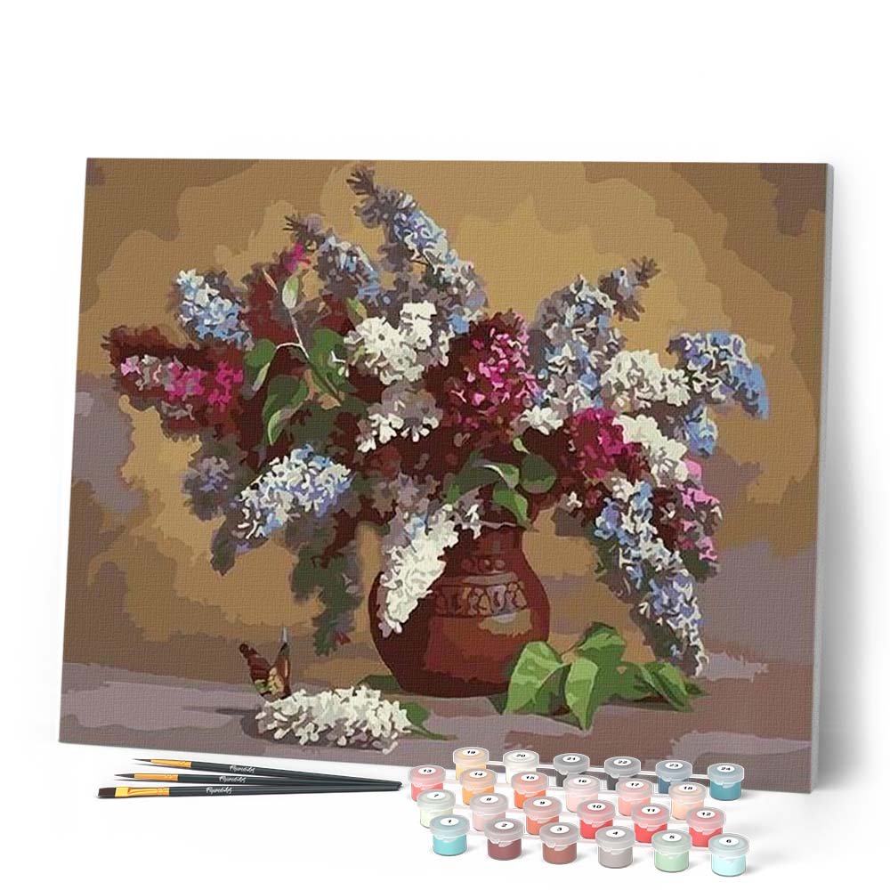 Malen nach Zahlen – Flieder in einer Vase – Figured'Art