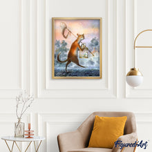 Laden Sie das Bild in den Galerie-Viewer, Malen nach Zahlen für Erwachsene | Katze und Vogel in einem Käfig | Figured'Art