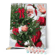 Laden Sie das Bild in den Galerie-Viewer, Malen nach Zahlen für Erwachsene | Weihnachtsmann und Tanne | Figured'Art
