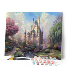 Laden Sie das Bild in den Galerie-Viewer, Malen nach Zahlen für Erwachsene | Schloss und Regenbogen | Figured'Art