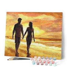 Laden Sie das Bild in den Galerie-Viewer, Malen nach Zahlen für Erwachsene | Hand in Hand am Strand | Figured'Art